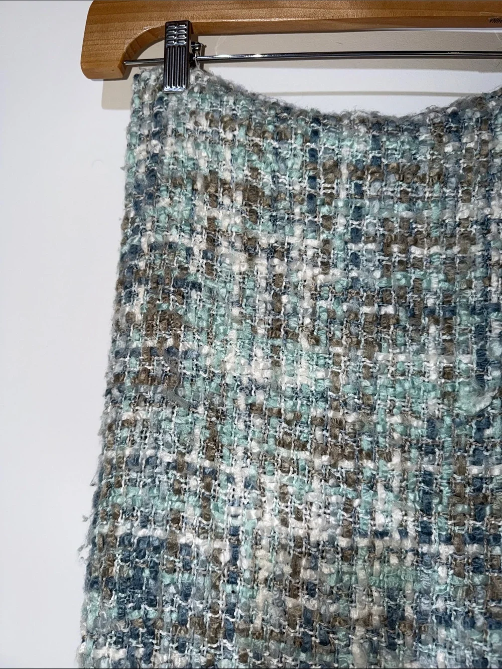 Cozy Woven Fringe Throw Blanket in Teal and Gray
